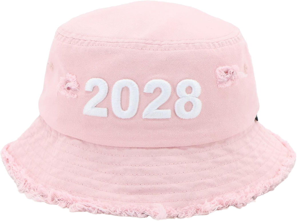 “2028” Limited Edition Distressed Denim Bucket Hat