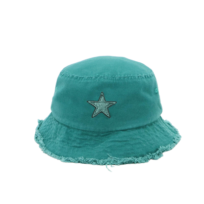 “2028” Limited Edition Distressed Denim Bucket Hat